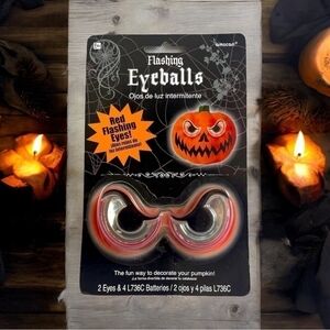Halloween Decor Red Flashing Eyeballs Trick Or Treat Party Pumpkin Decoration